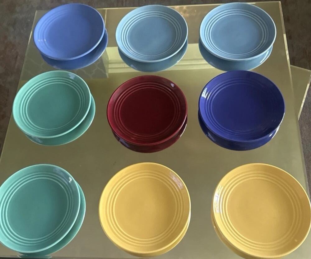 Vintage Bauer Pottery Ringware 9.5 inch Dinner Plates Choose Color Quantity